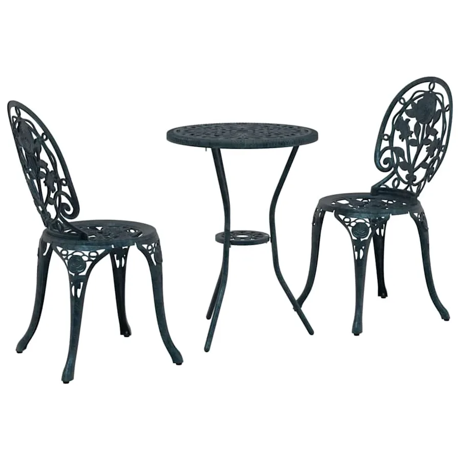 Ensemble bistro de jardin 3 pcs Vert Aluminium - 2
