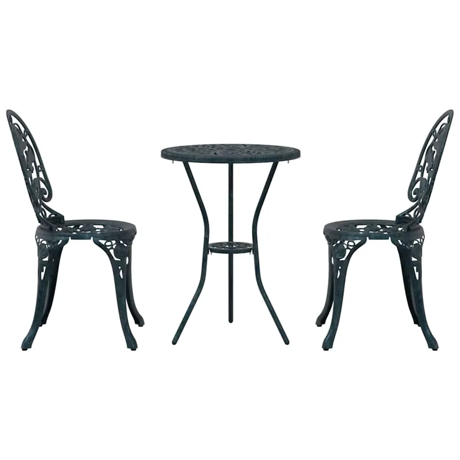Ensemble bistro de jardin 3 pcs Vert Aluminium - 6