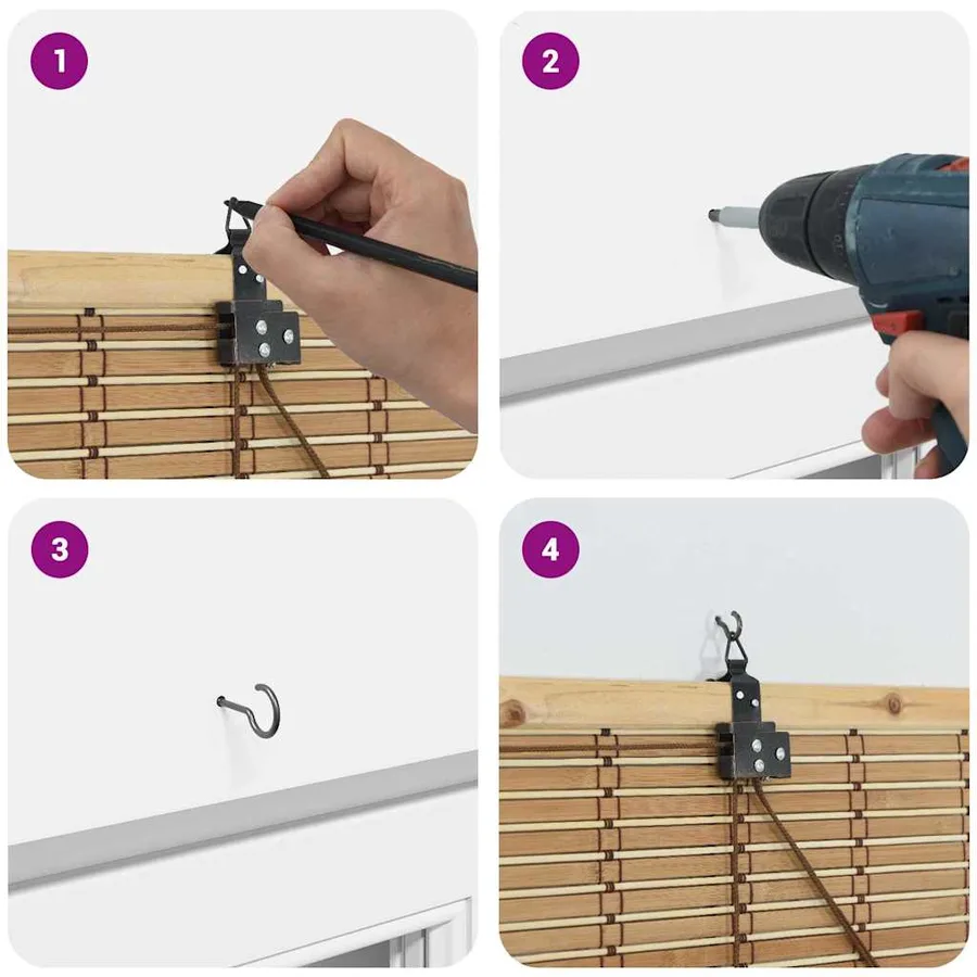 Store enrouleur Nature 60 x 220 cm Bambou - 8