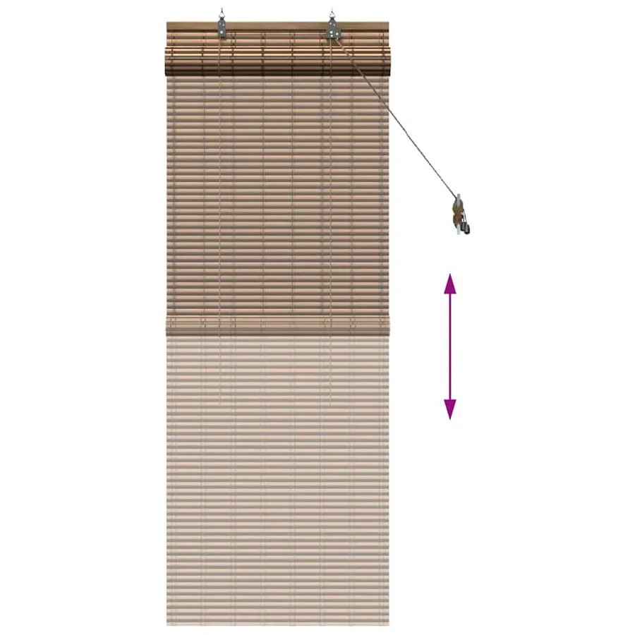 Store enrouleur Marron 60 x 160 cm Bambou - 13