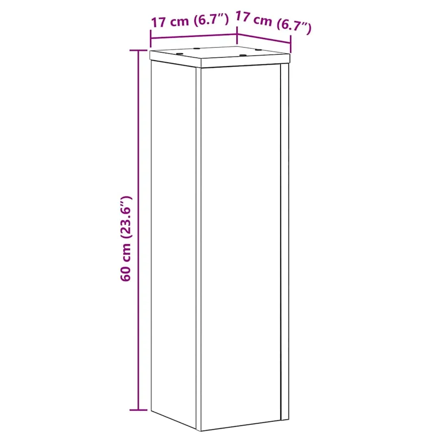 Support de Plante 2 pcs Chêne noir 17 x 17 x 60 cm - 10