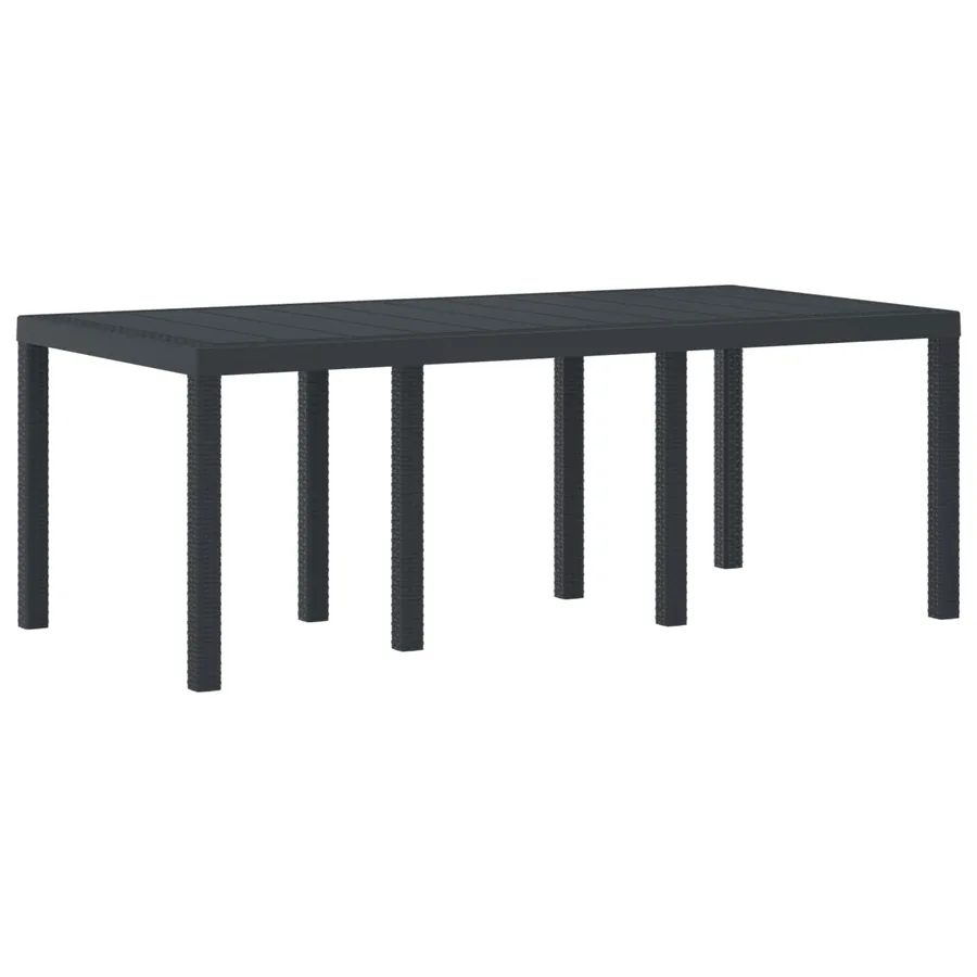 Table de Jardin Anthracite 200 x 100 x 73 cm polyrotin