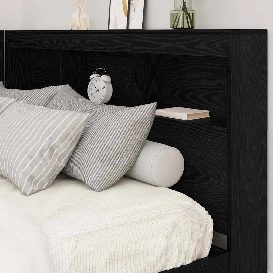 Tête de lit de rangement Chêne noir 135 cm Bois d'ingénierie - 4