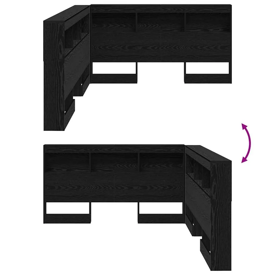 Tête de lit de rangement Chêne noir 135 cm Bois d'ingénierie - 8