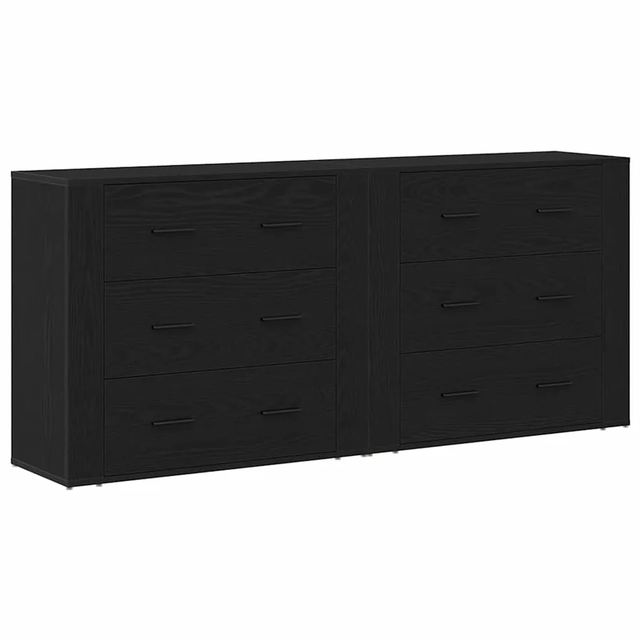 Buffet Chêne noir 160 x 33 x 70 cm Bois d'ingénierie - 2