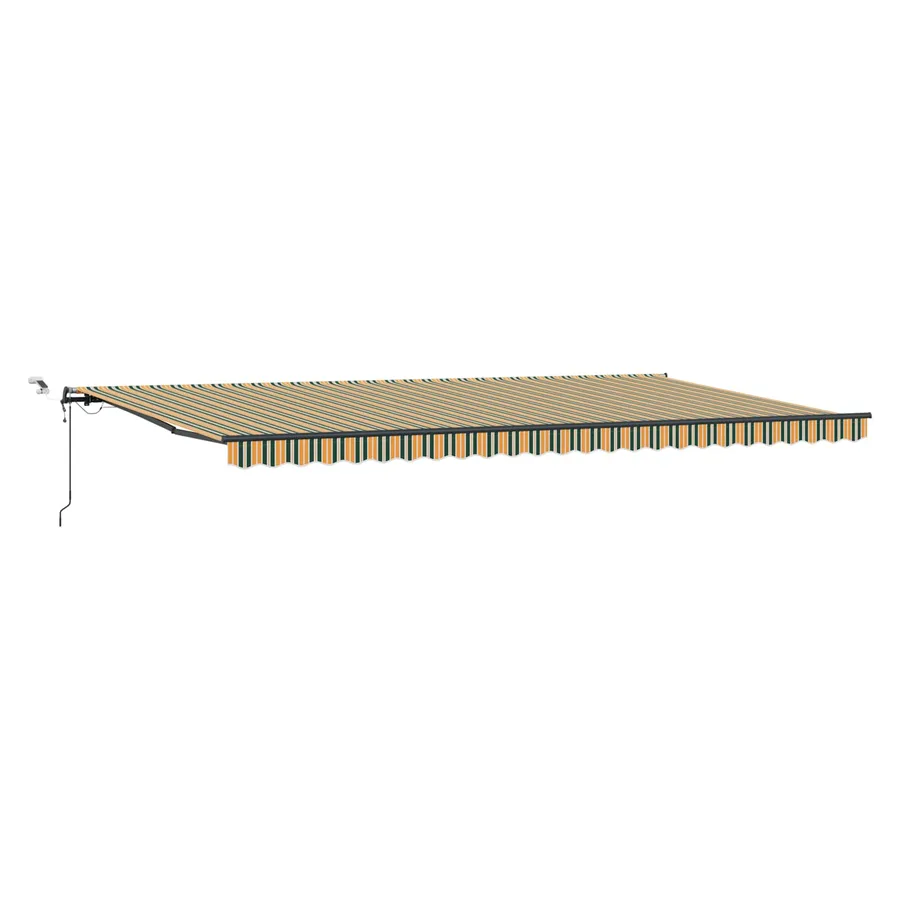 Auvent rétractable Vert et jaune 600 × 350 cm Polyester - 2