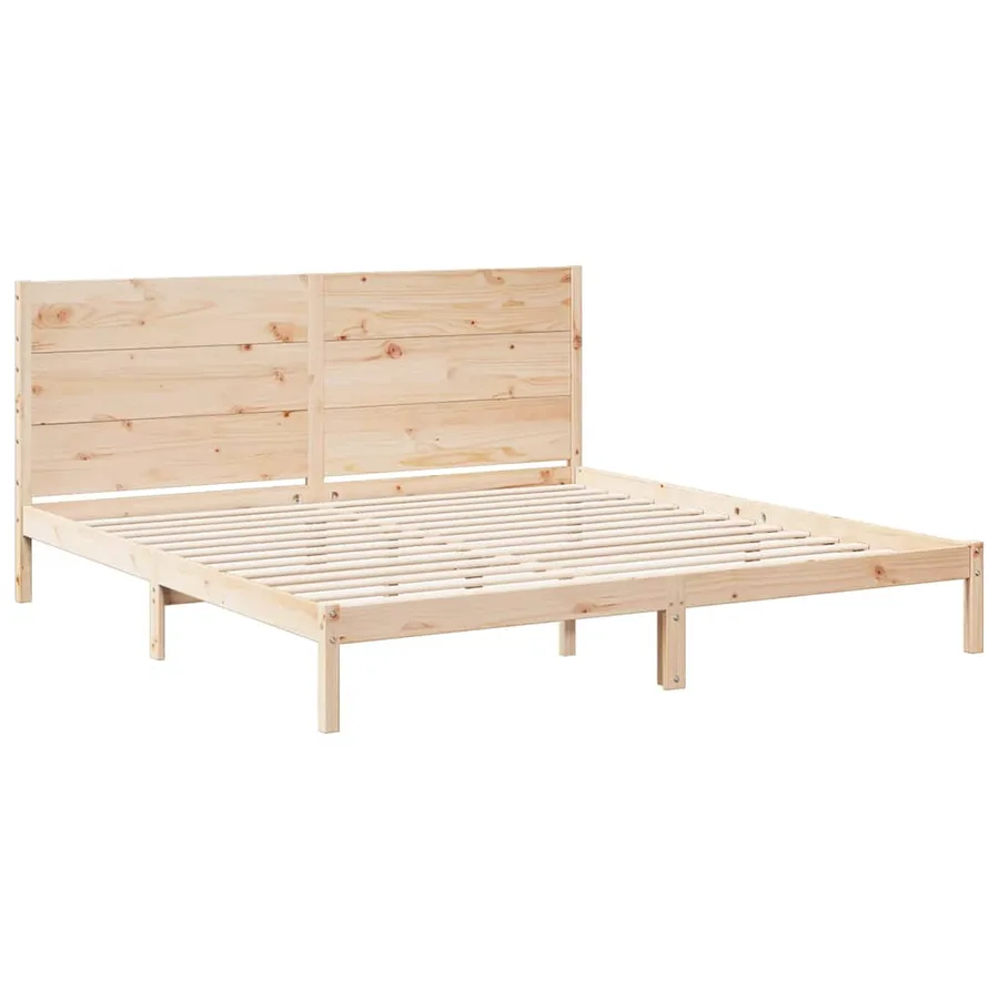 Cadre de lit extra long sans matelas 200x210 cm bois massif - 3