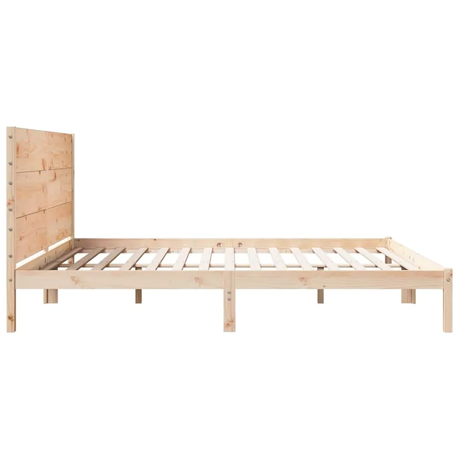 Cadre de lit extra long sans matelas 200x210 cm bois massif - 5