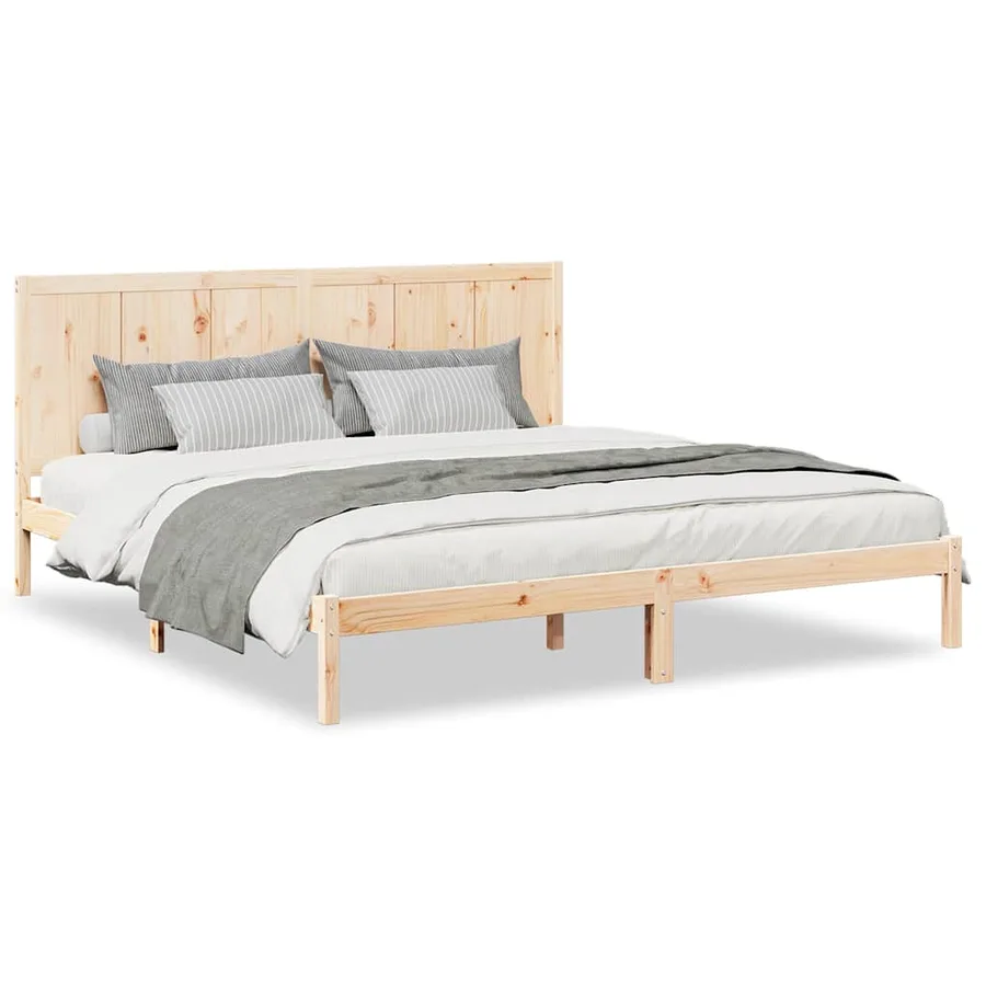 Cadre de lit extra long sans matelas 200x210 cm bois massif - 2