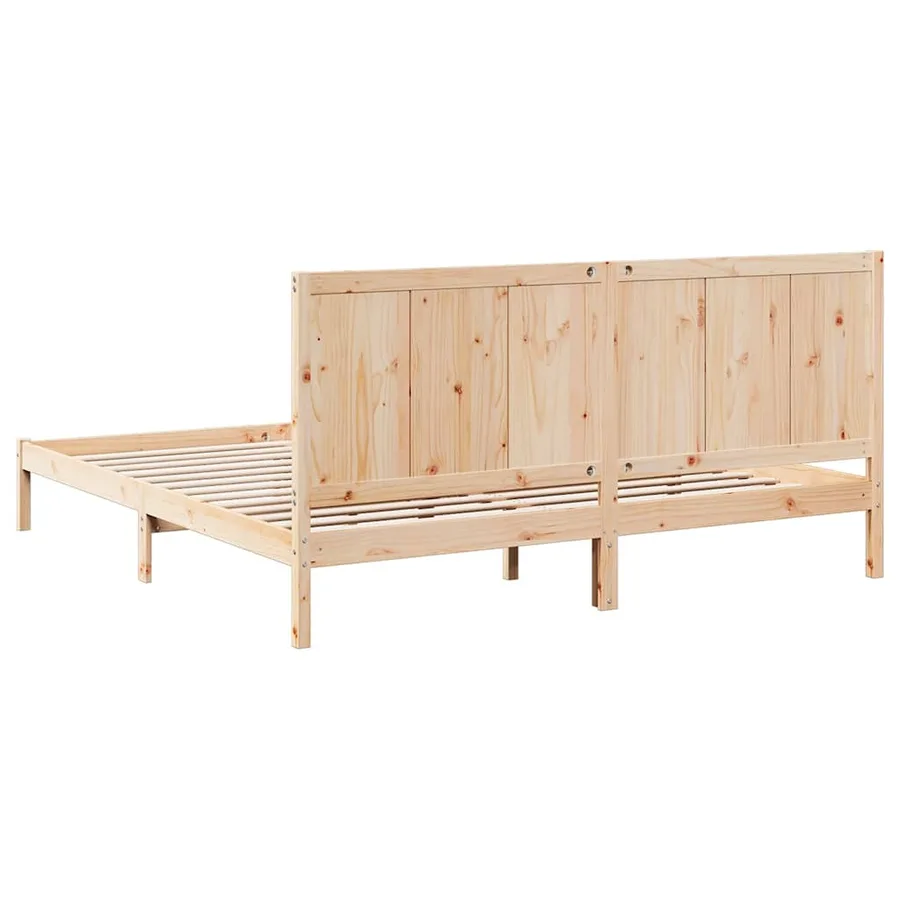 Cadre de lit extra long sans matelas 200x210 cm bois massif - 6
