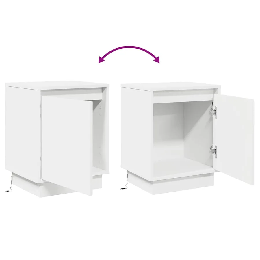 Cabinet de chevet Blanc 39 x 34,5 x 50 cm Bois d'ingénierie - 13