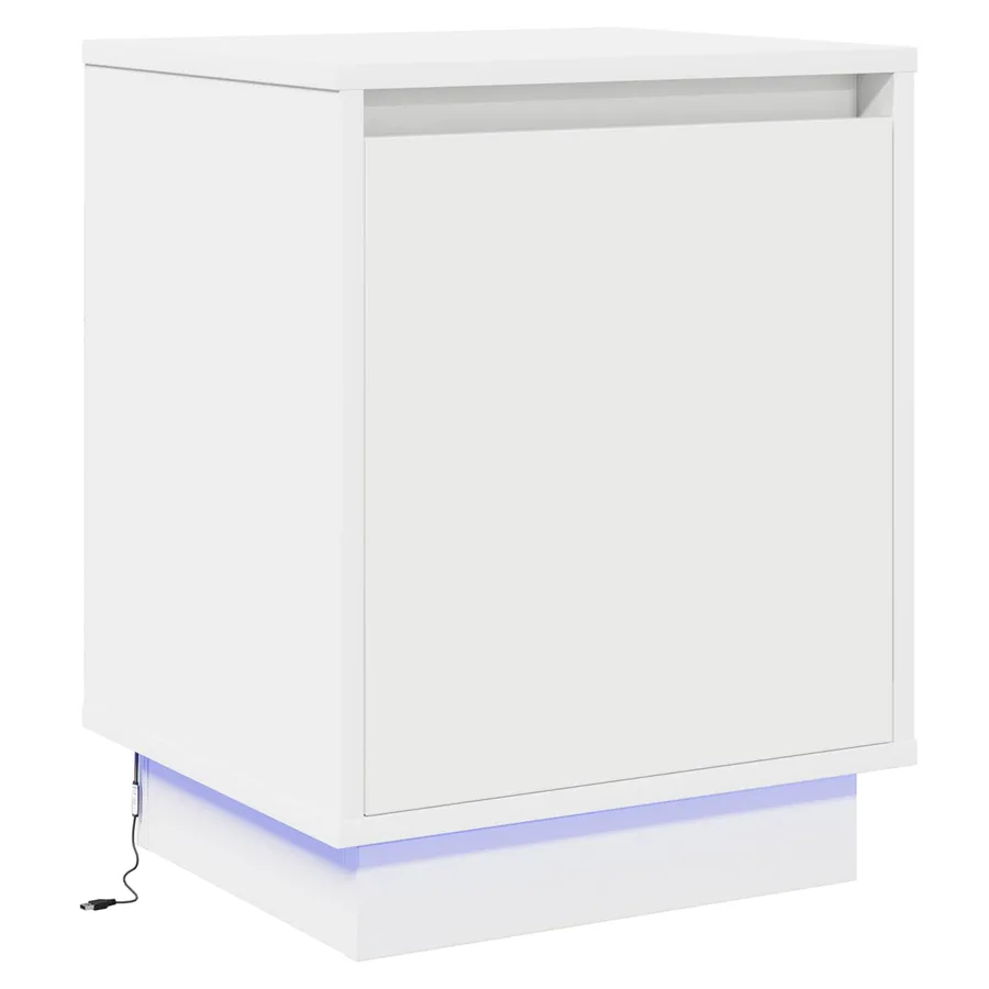 Cabinet de chevet Blanc 39 x 34,5 x 50 cm Bois d'ingénierie - 2