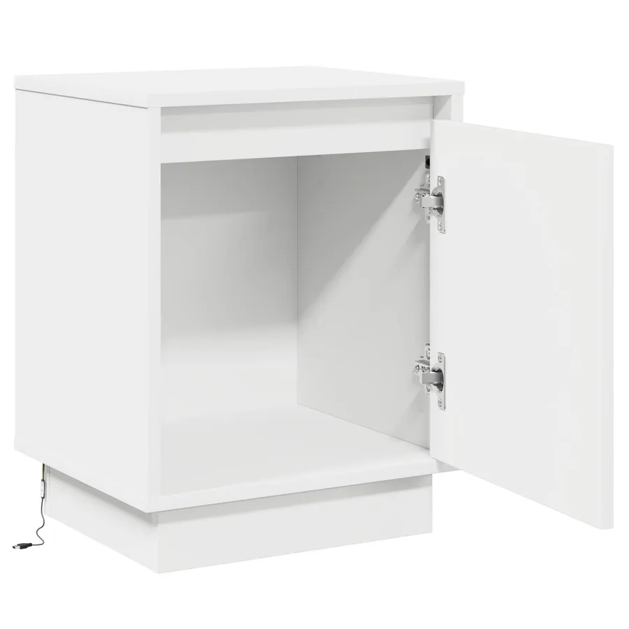 Cabinet de chevet Blanc 39 x 34,5 x 50 cm Bois d'ingénierie - 5