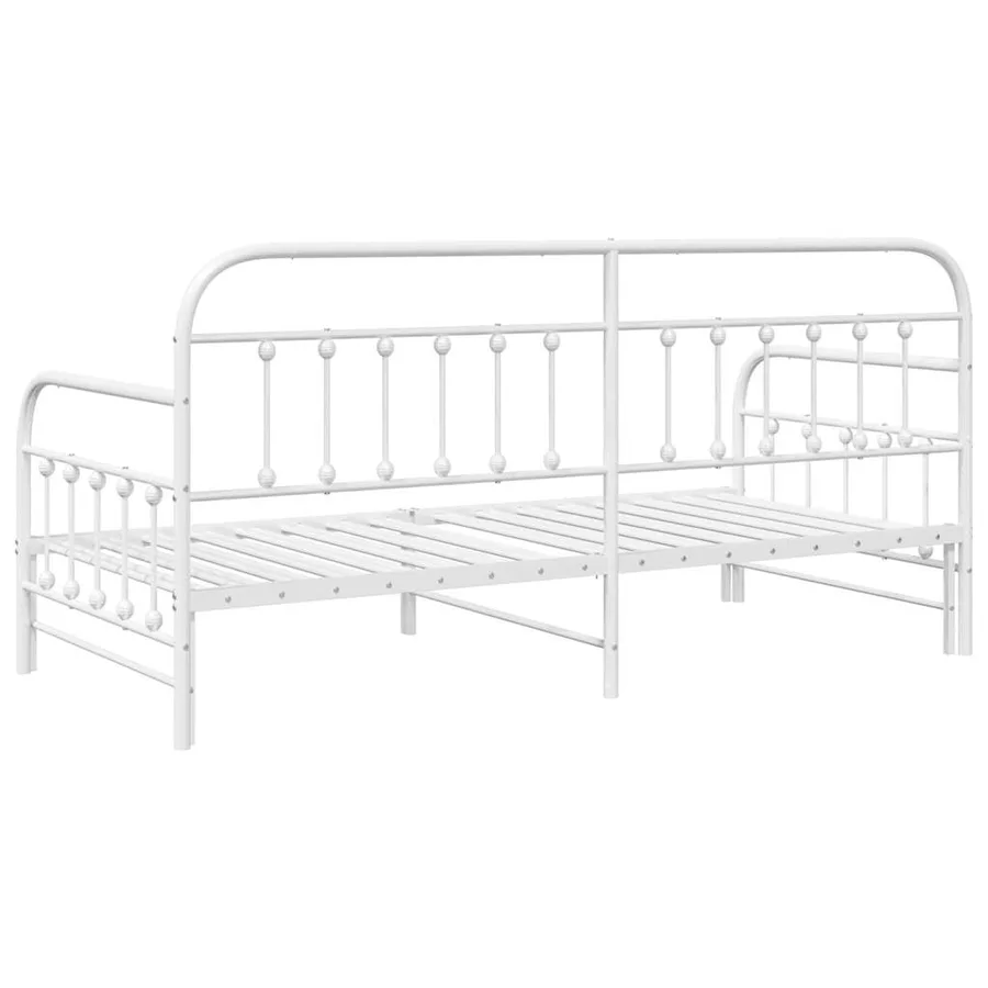 Cadre de lit de jour Blanc 90 x 190 cm Acier enduit de poudre - 7