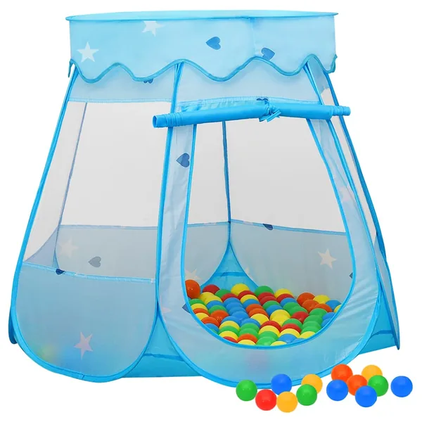 Tente de jeu pour enfants avec 250 balles Bleu 102x102x82 cm