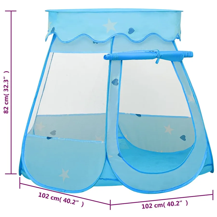 Tente de jeu pour enfants avec 250 balles Bleu 102x102x82 cm - 11