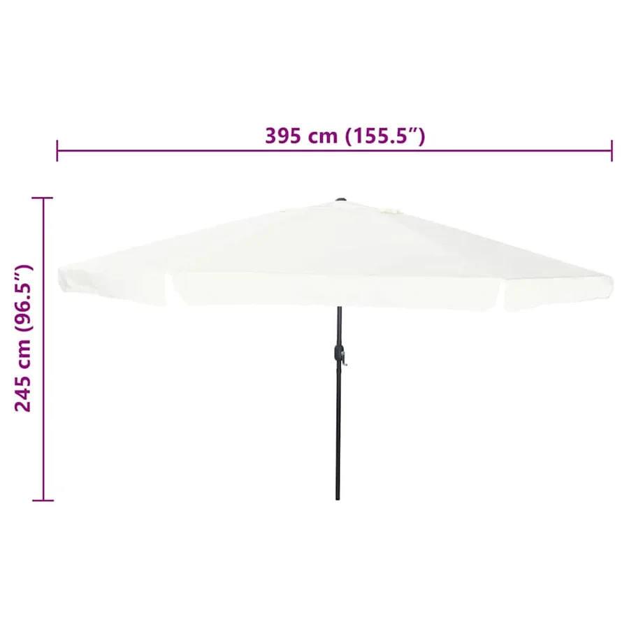 Parasol de jardin Sable 394 x 394 x 248 cm Polyester et Acier - 7