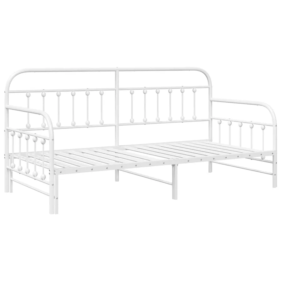Cadre de lit de jour Blanc 100 x 190 cm Acier enduit de poudre - 4