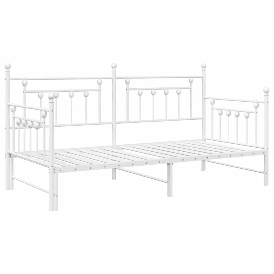 Cadre de lit de jour Blanc 90 x 190 cm Acier - 4