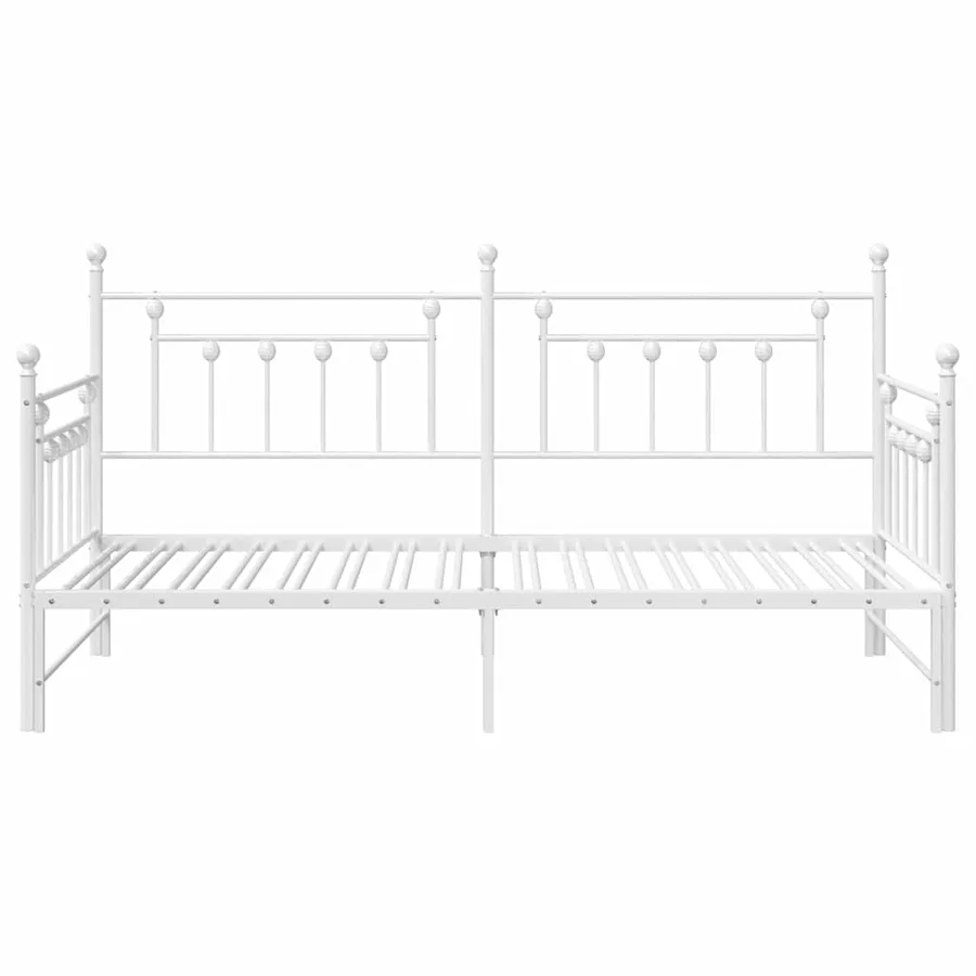 Cadre de lit de jour Blanc 90 x 190 cm Acier - 5