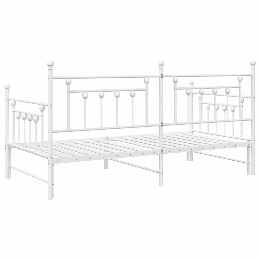 Cadre de lit de jour Blanc 90 x 190 cm Acier - 7