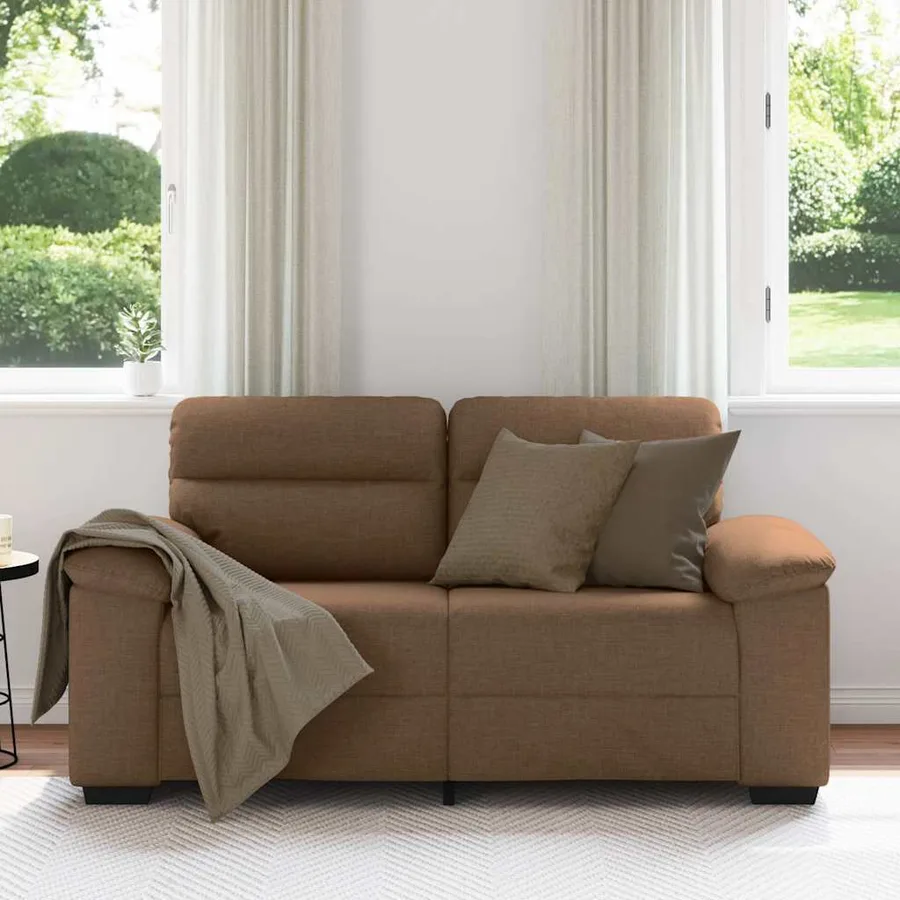 Canapé 2 places marron 160x81x84 cm en tissu - 3