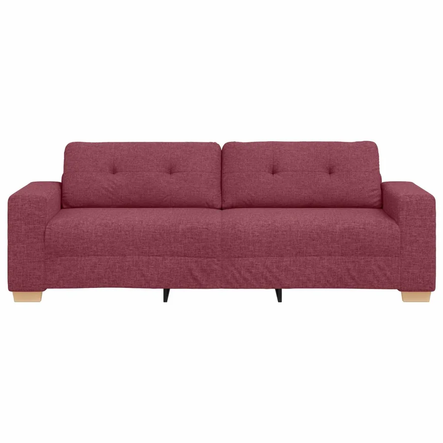 Canapé 3 places rouge bordeaux 180 cm tissu - 2