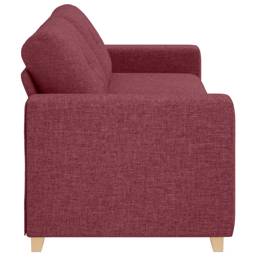 Canapé 3 places rouge bordeaux 180 cm tissu - 3