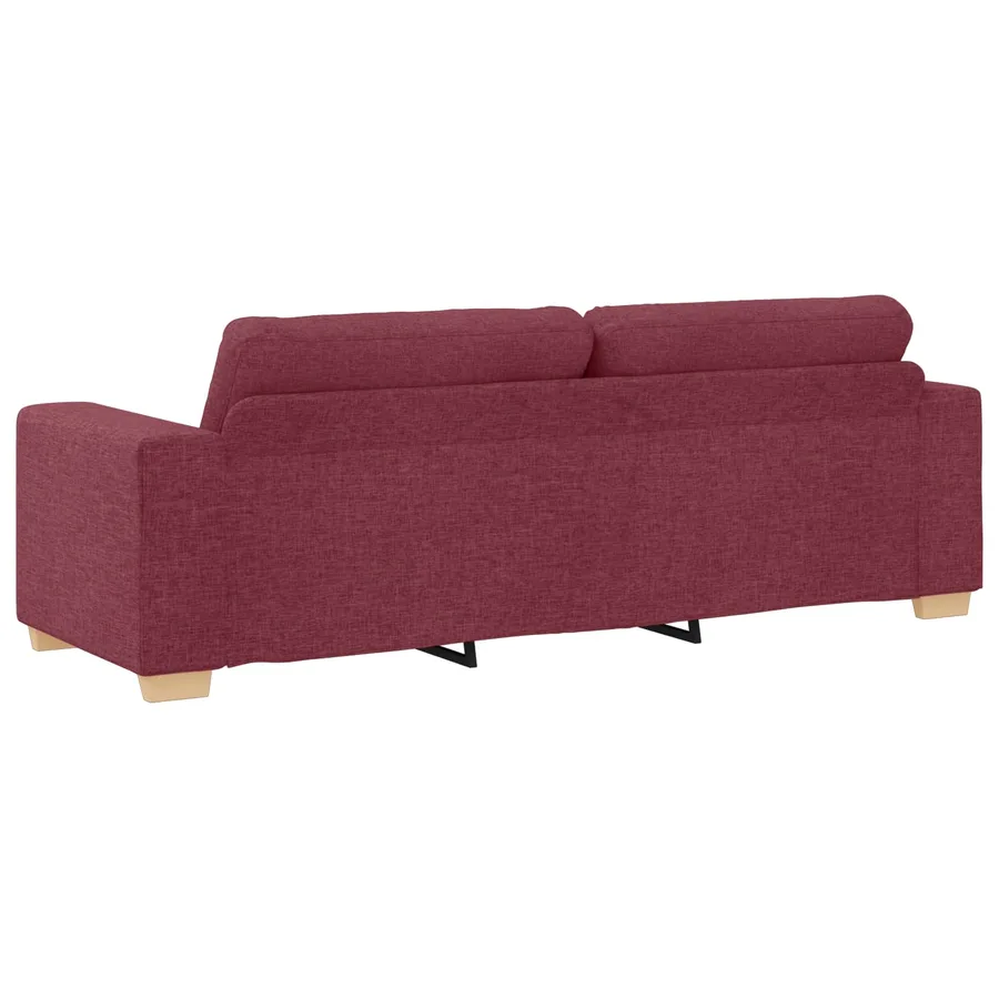 Canapé 3 places rouge bordeaux 180 cm tissu - 4