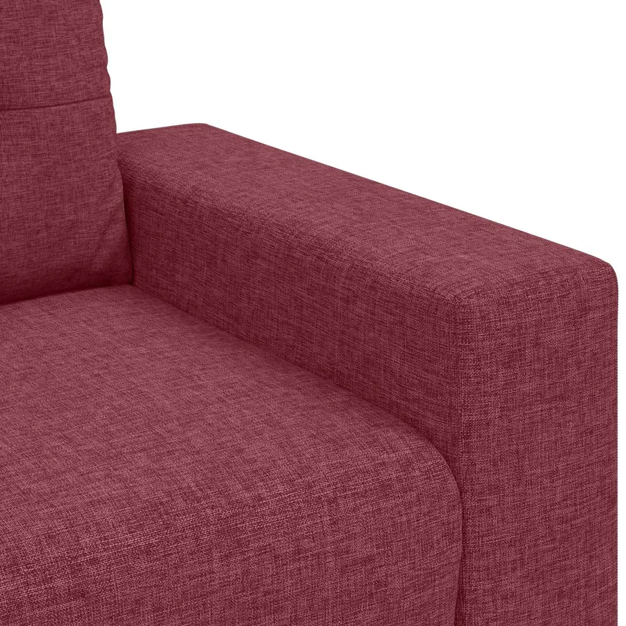Canapé 3 places rouge bordeaux 180 cm tissu - 5