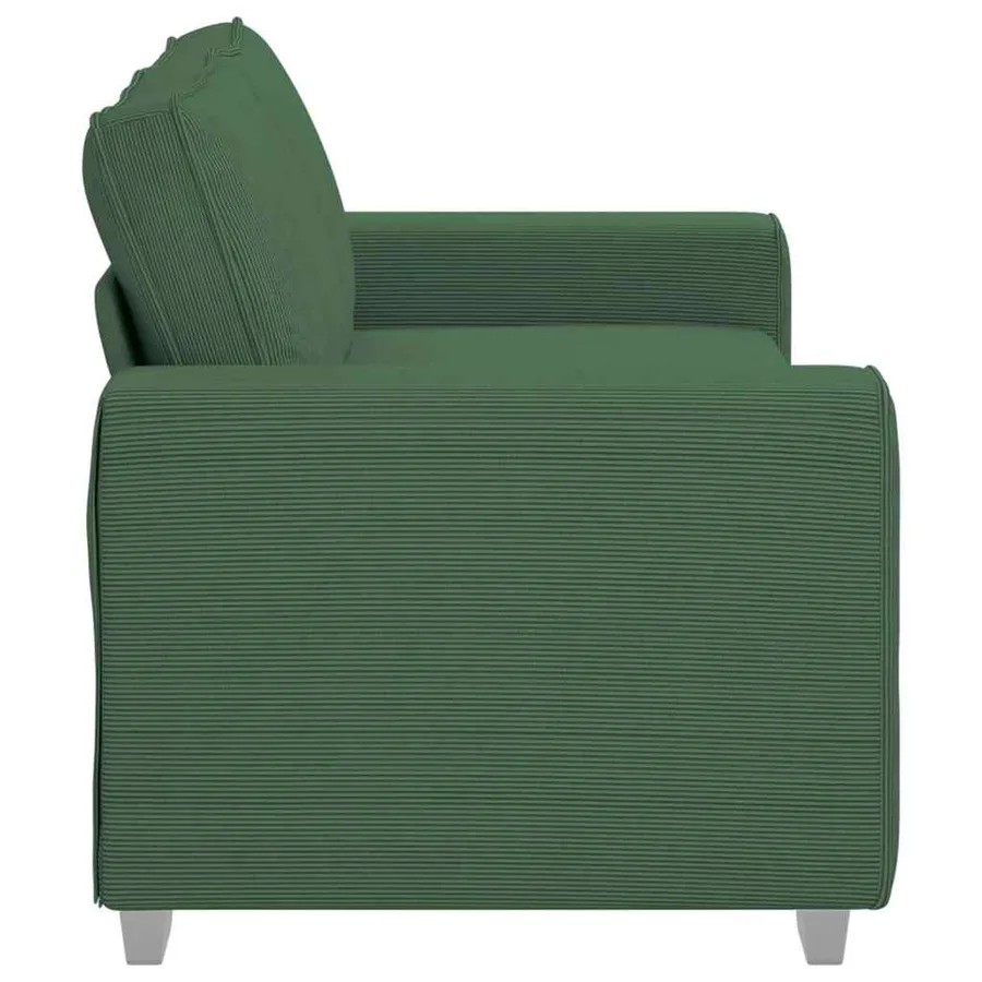 Canapé deux places vert foncé 180 x 77 x 82 cm en tissu velours côtelé - 5