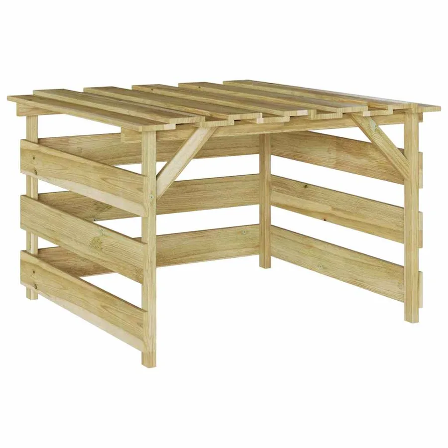 Garage pour tondeuse à gazon Marron 84 x 80 x 56 cm - 2