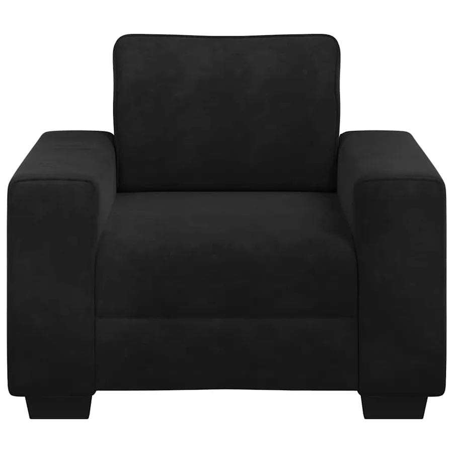 Fauteuil noir 100x77x82 cm velours - 4