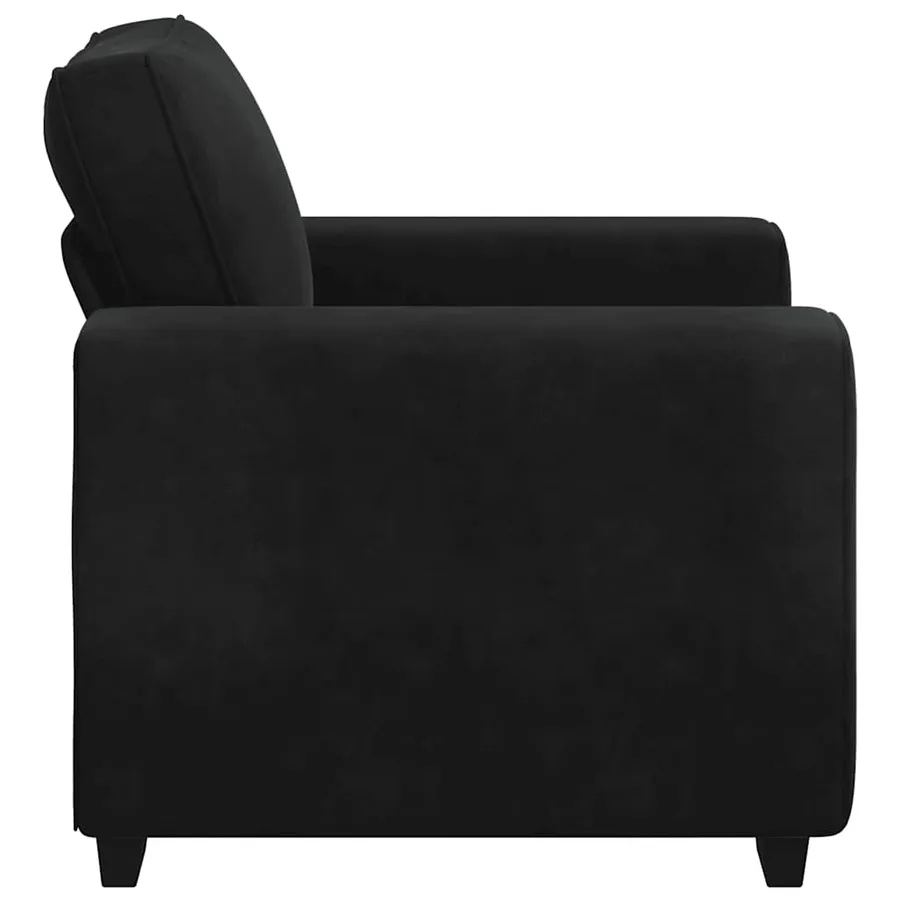 Fauteuil noir 100x77x82 cm velours - 5