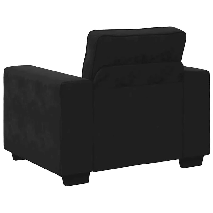 Fauteuil noir 100x77x82 cm velours - 6