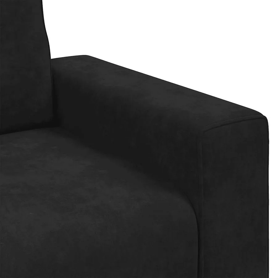 Fauteuil noir 100x77x82 cm velours - 7
