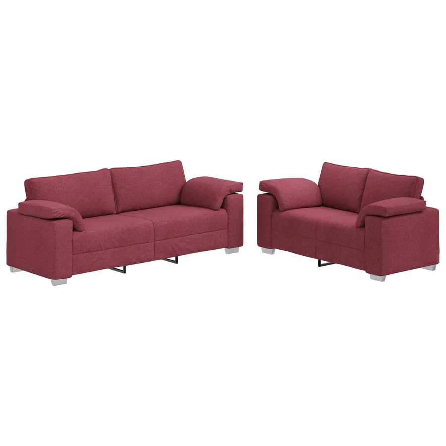 Canapé 2 pcs Bordeaux 219 x 80 x 82 cm tissu - 2