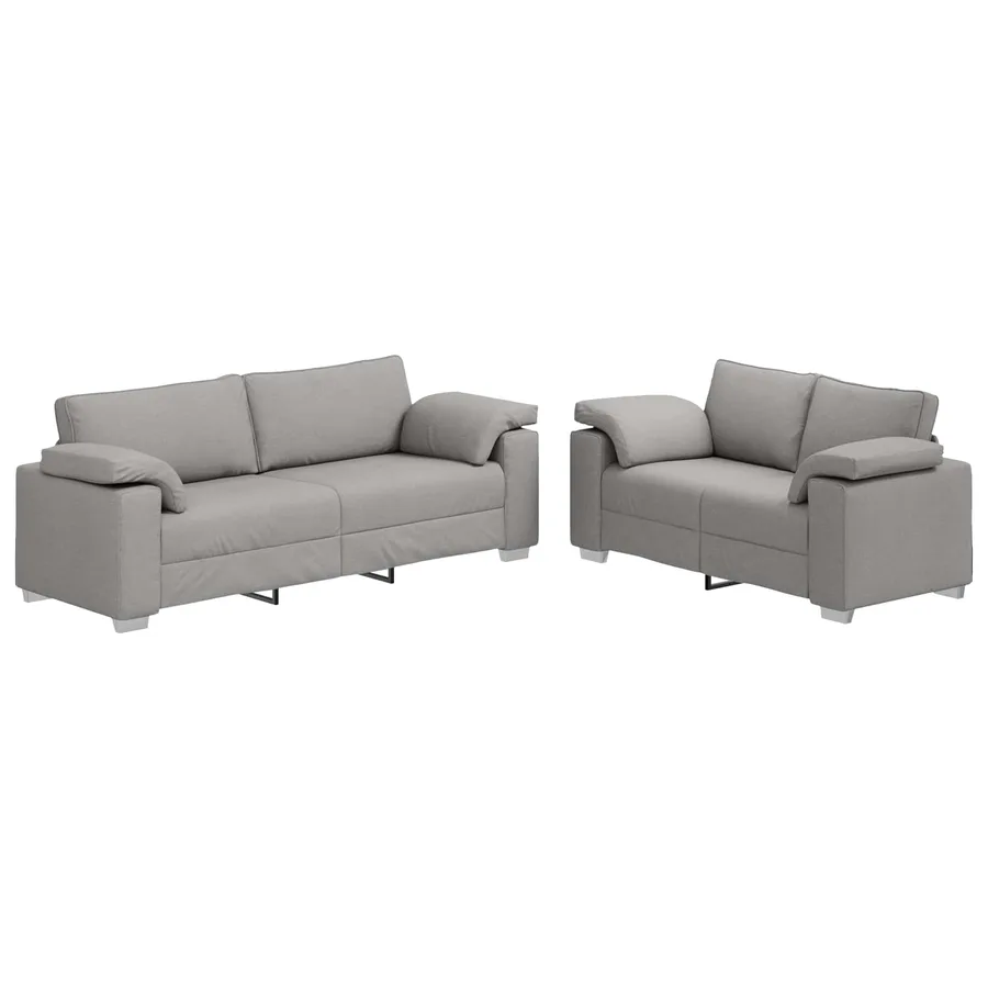 Canapé 2 pcs Gris nuage 219 x 80 x 82 cm tissu - 2