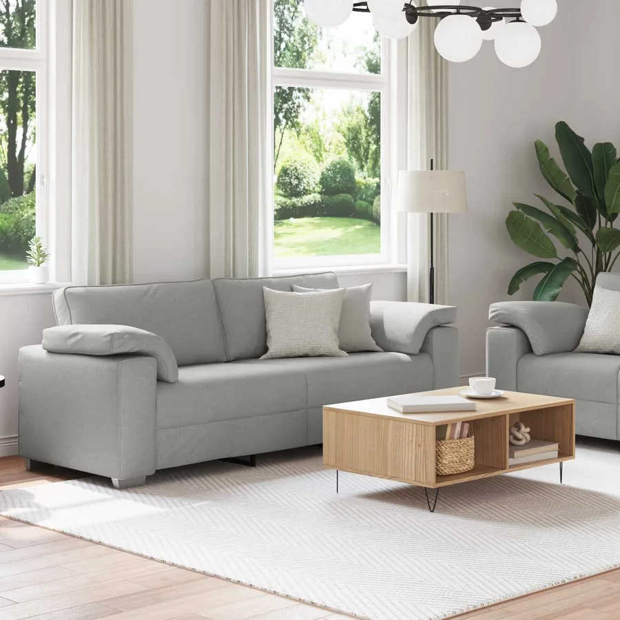 Canapé 2 pcs Gris nuage 219 x 80 x 82 cm tissu - 3