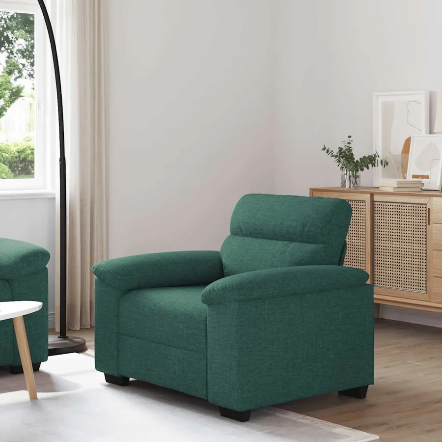 Canapé/Fauteuil vert foncé 100x81x84 cm en tissu