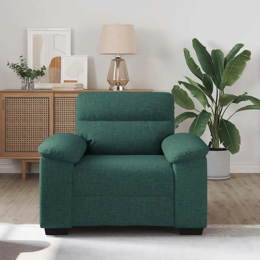 Canapé/Fauteuil vert foncé 100x81x84 cm en tissu - 3