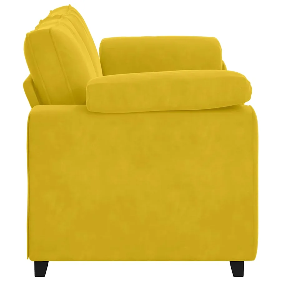 Canapé deux places jaune 180x77x82 cm velours - 5