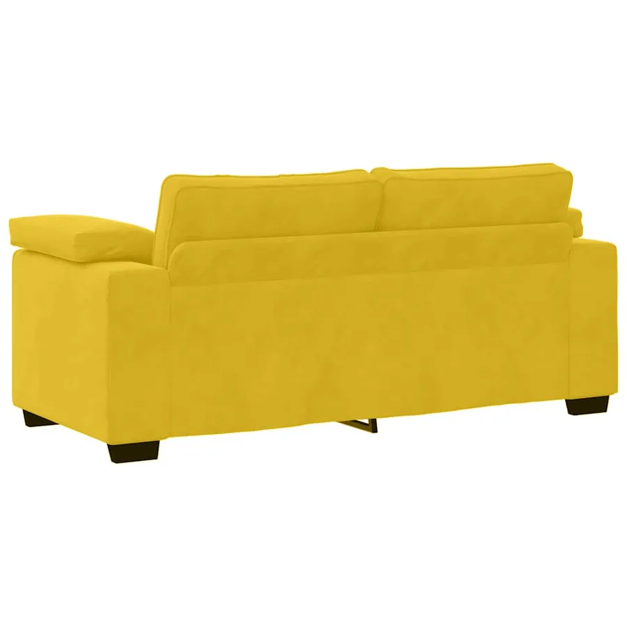 Canapé deux places jaune 180x77x82 cm velours - 6