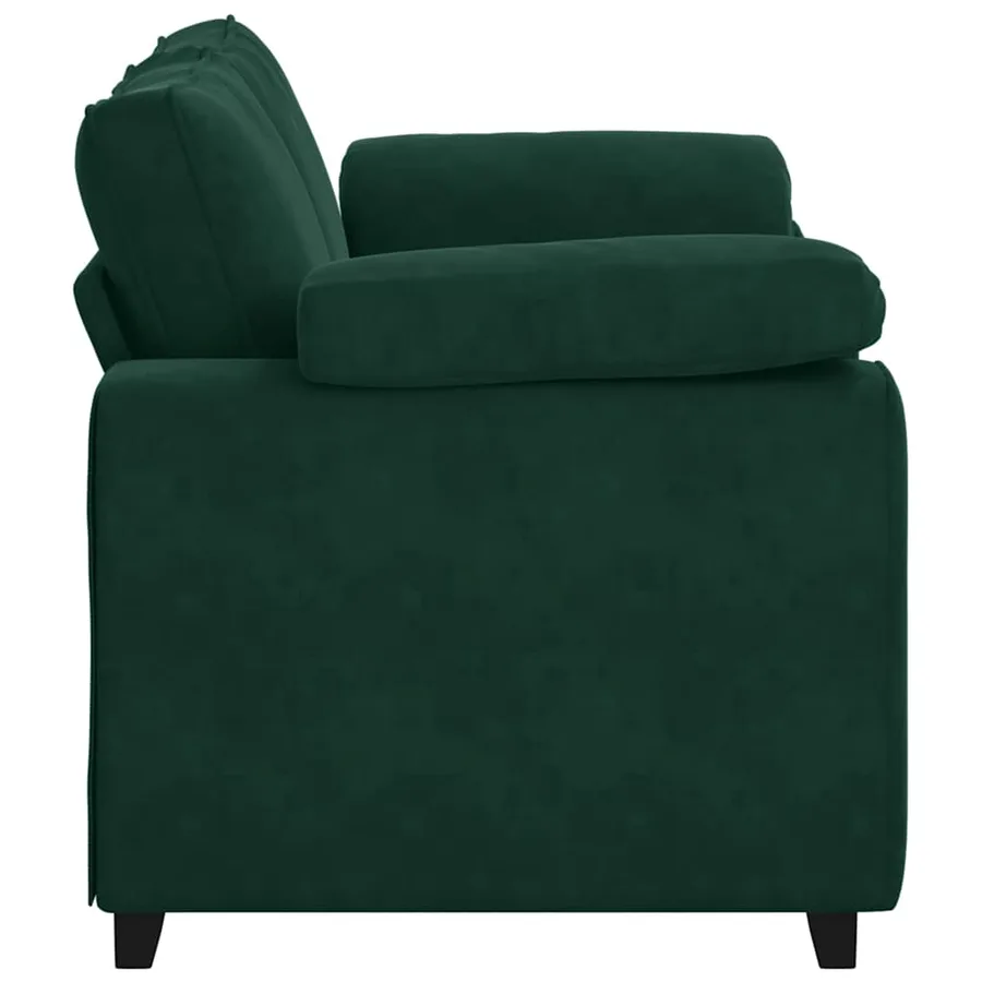 Canapé deux places vert foncé 160 x 77 x 82 cm velours - 5