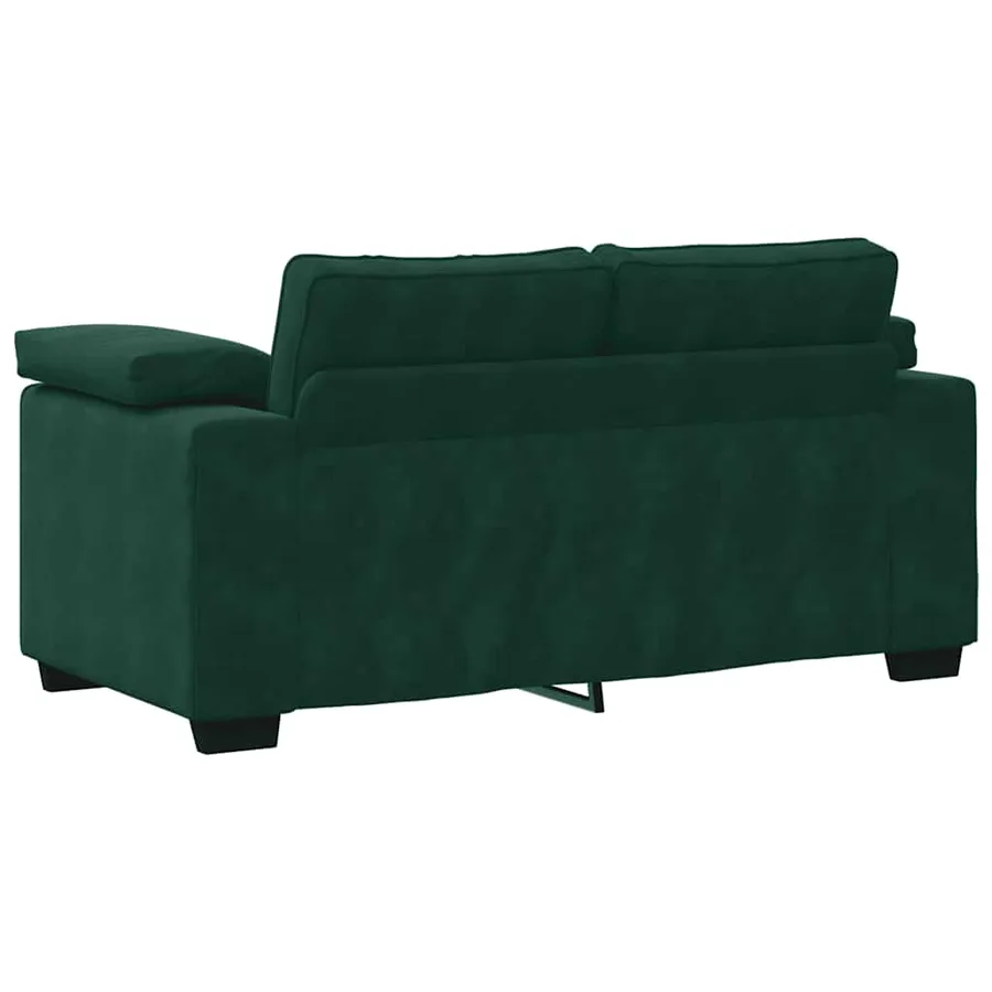 Canapé deux places vert foncé 160 x 77 x 82 cm velours - 6