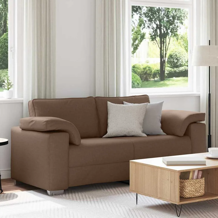 Canapé deux places Marron 180 cm tissu
