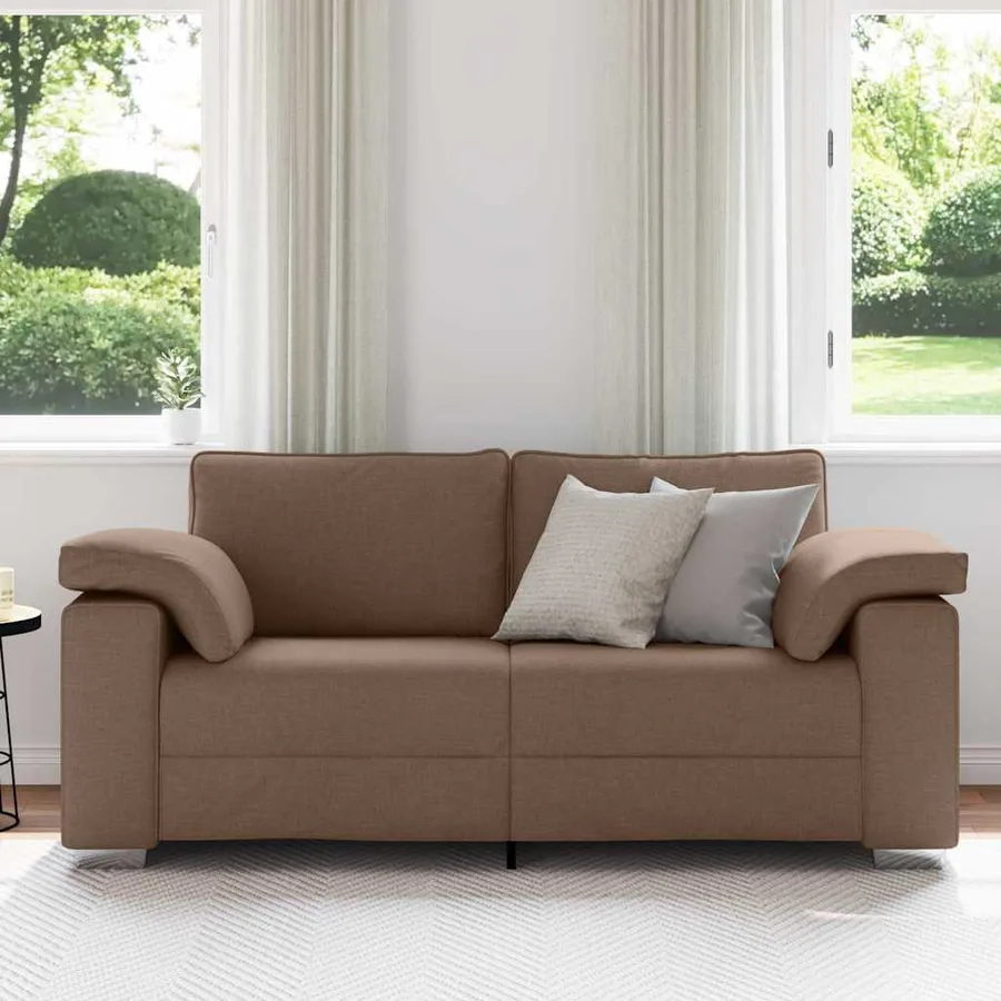 Canapé deux places Marron 180 cm tissu - 3