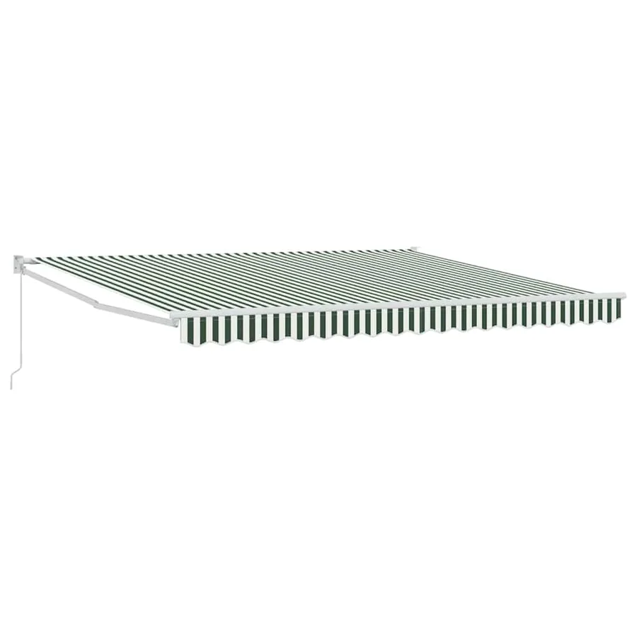 Auvent rétractable Vert et blanc 400 × 300 cm - 2