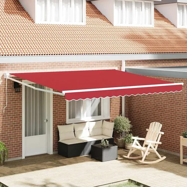 Auvent rétractable Rouge 400 × 300 cm