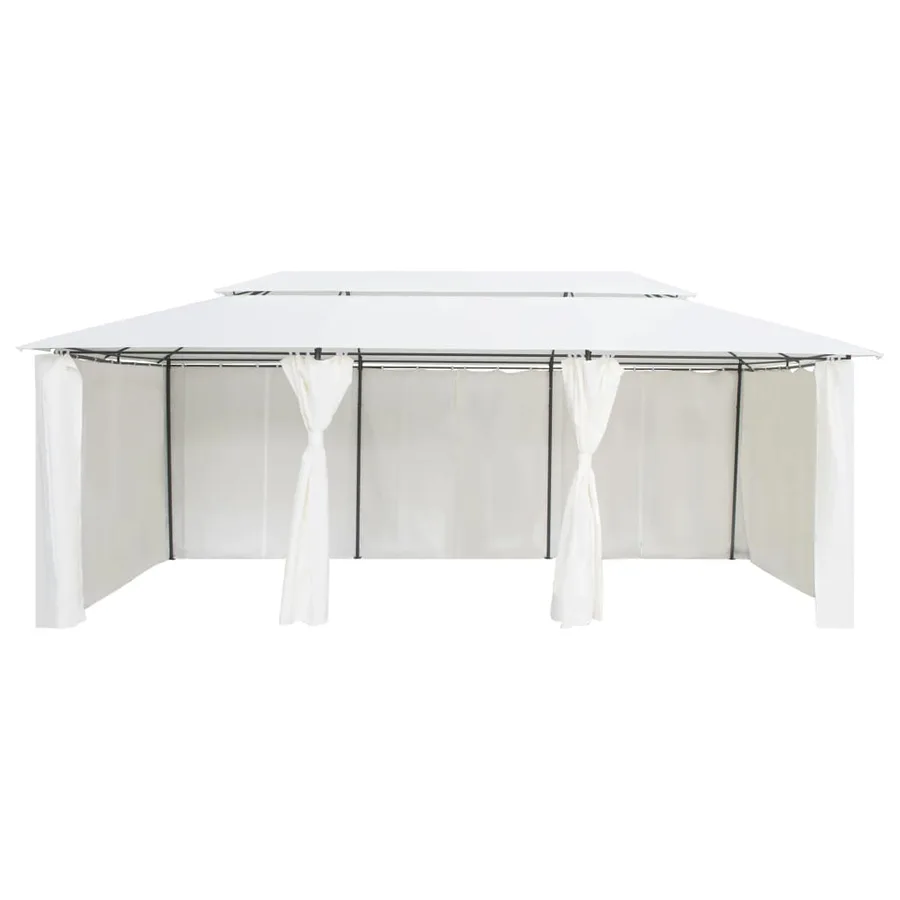 Belvédère avec rideaux 600x298x270 cm Blanc 180 g/m² - 2